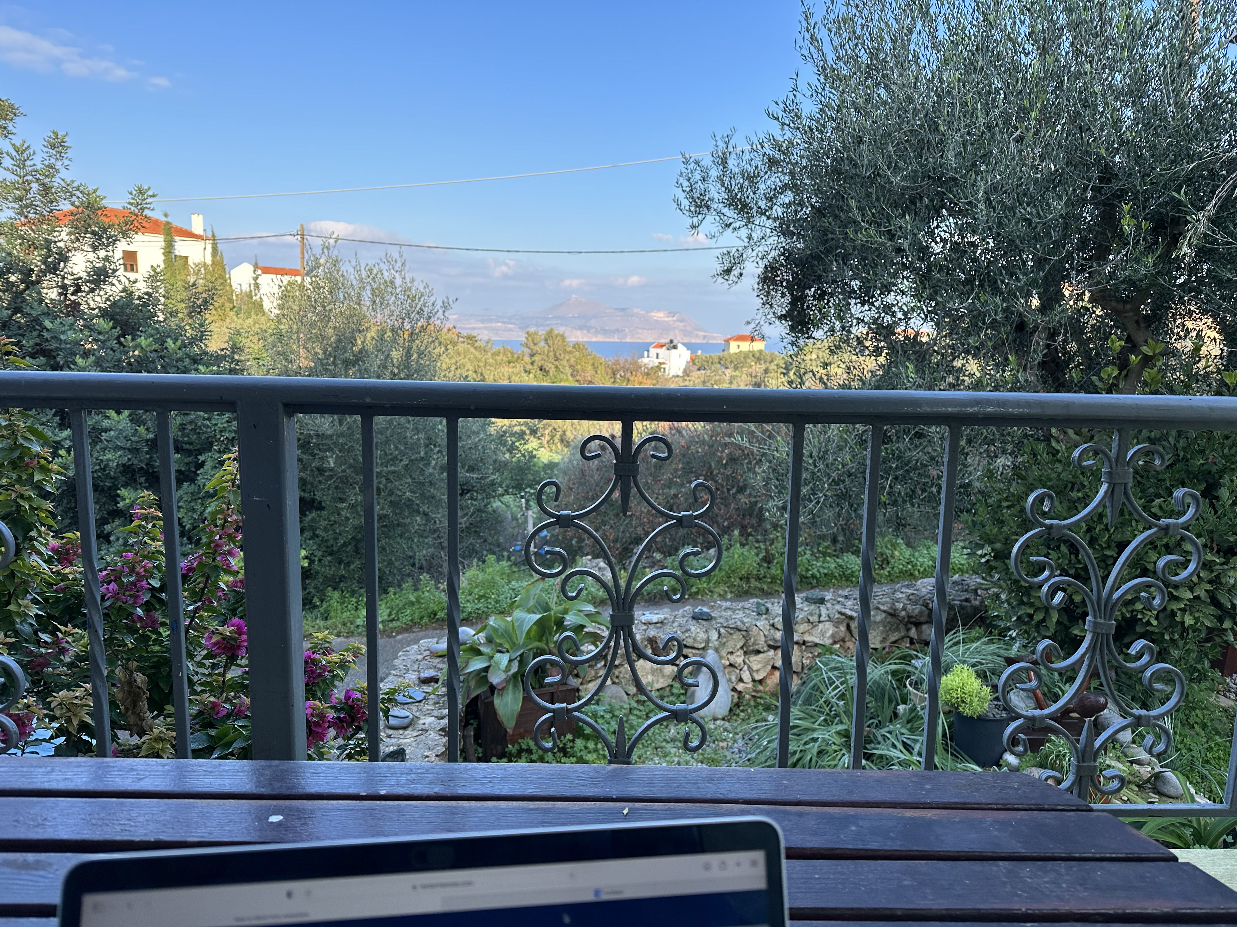 view of bay working remote from Greece